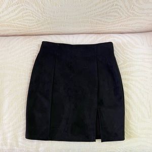 Black Suede Mini Skirt